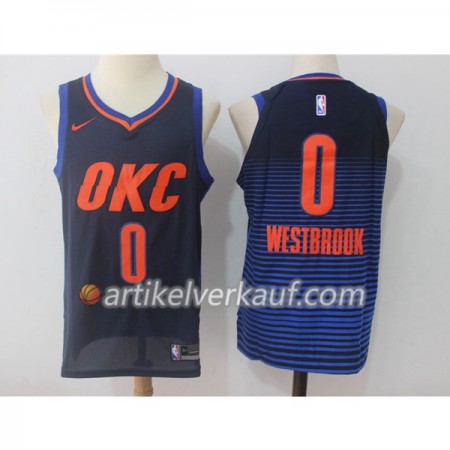 NBA Oklahoma City Thunder Trikot Russell Westbrook 0 Nike 2017-18 Dunkelblau Swingman - Herren